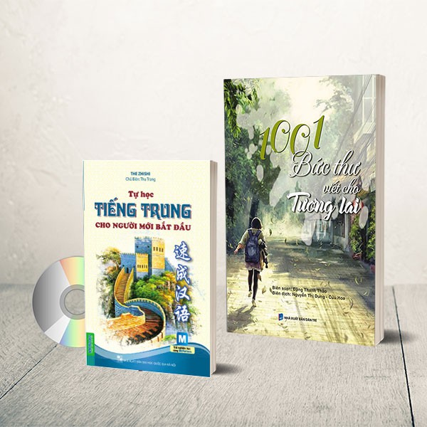 Sách - Combo: 1001 Bức thư viết cho Tương lai + Giáo trình Tự học tiếng Trung cho người mới bắt đầu + DVD quà