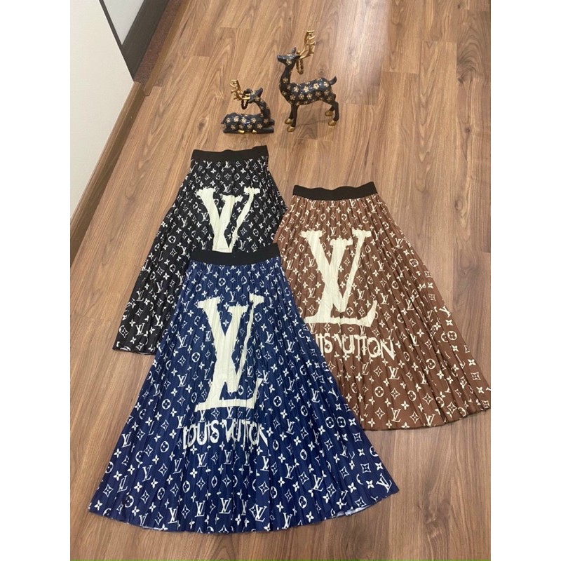 20 mẫu chân váy maxi xếp ly hoạ tiết 3D sang chảnh hàng QC