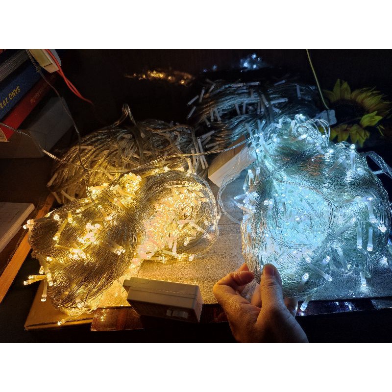 Đèn Led Chớp Tắt 100m ,Trang Trí Ngoài Trời . Vàng . Xanh Dương , Đủ Màu . Trắng