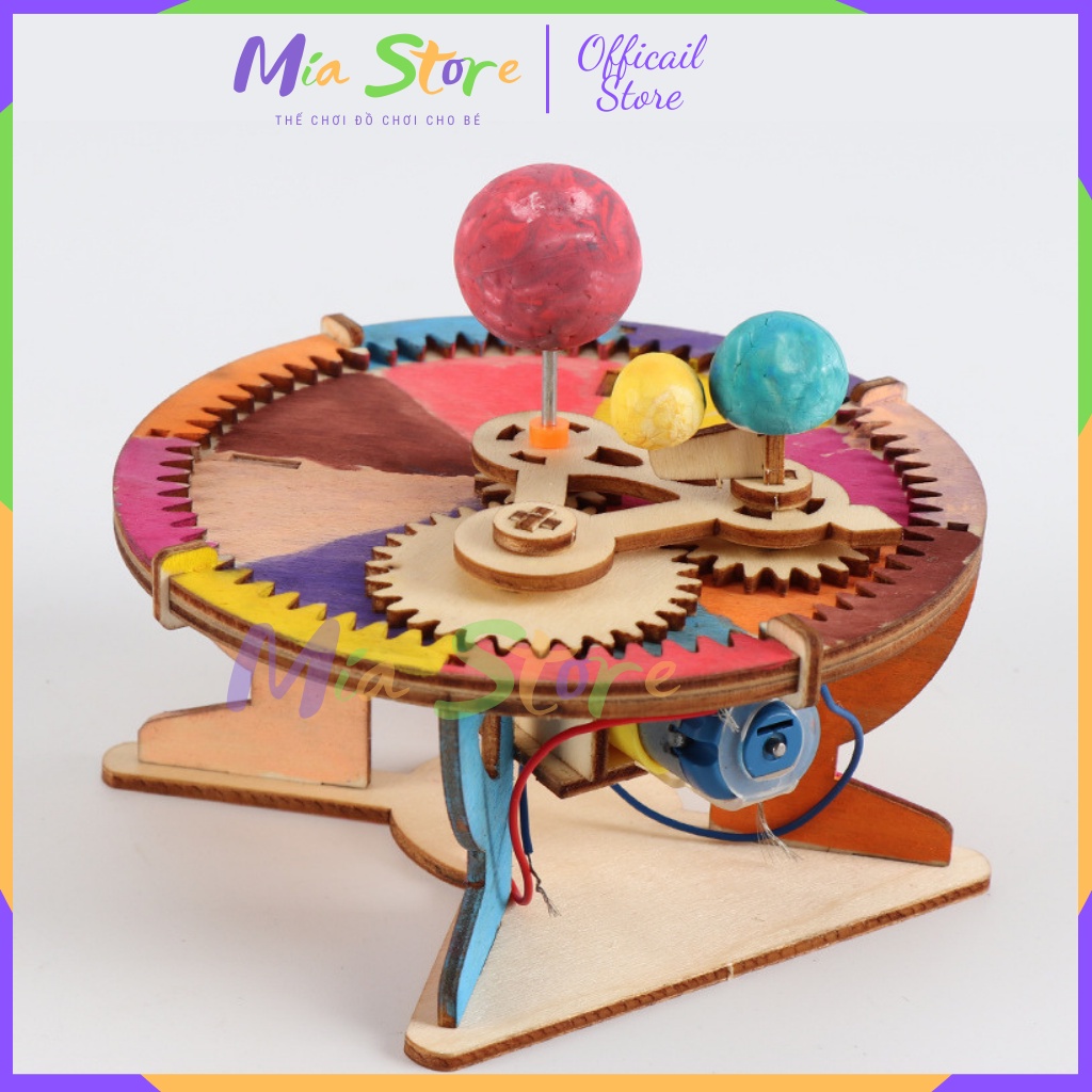 Đồ chơi sáng tạo STEM mô hình lắp ráp Hệ Mặt Trời Thiên Văn(Mặt trời- Trái Đất- Mặt trăng- Hành Tinh) cho bé