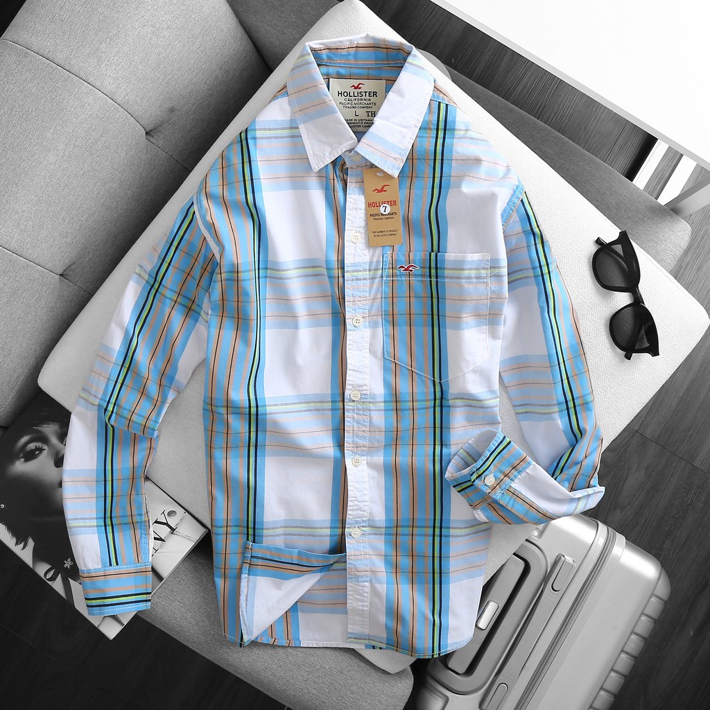 Áo Sơ Mi Nam Tay Dài Họa Tiết Kẻ Sọc Vải Mềm Mịn Không Phai Màu | BigBuy360 - bigbuy360.vn