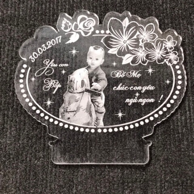 Khung Đèn Mica 3d, Khung Mica Trang Trí ~hình ảnh theo yêu cầu - Mã TRONHOA ( không kèm đế )