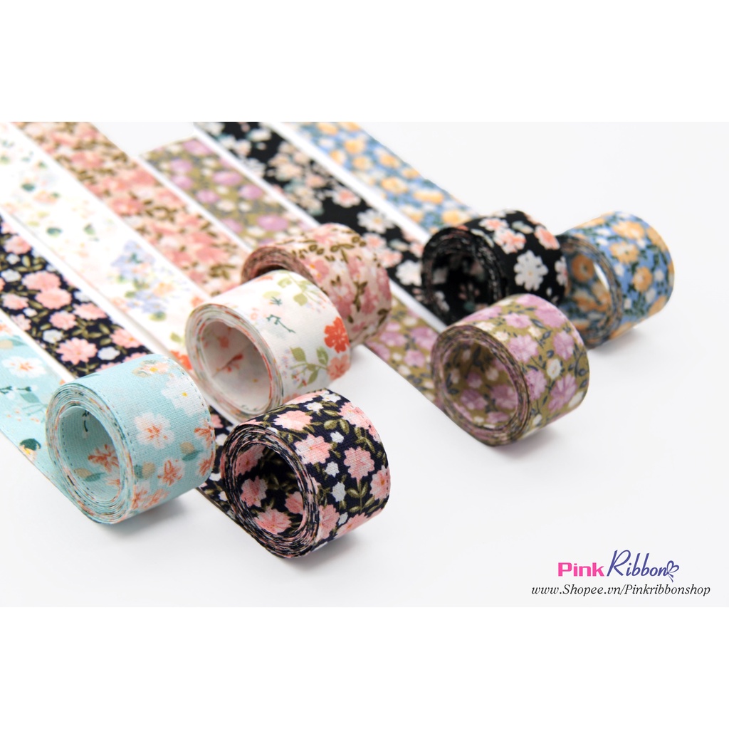 RB hoa vintage 7 màu (2 cỡ: 25mm và 38mm)-phụ kiện thời trang may mặc