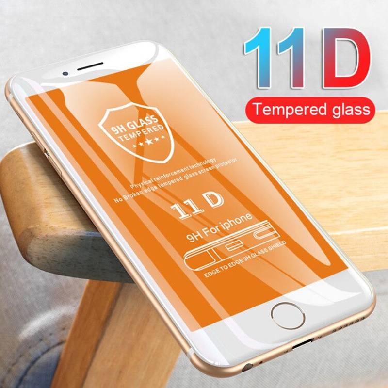Kính cường lực viền cong 11D bảo vệ màn hình thích hợp cho iPhone 7 8 6 6S Plus 11 X XR XS Max