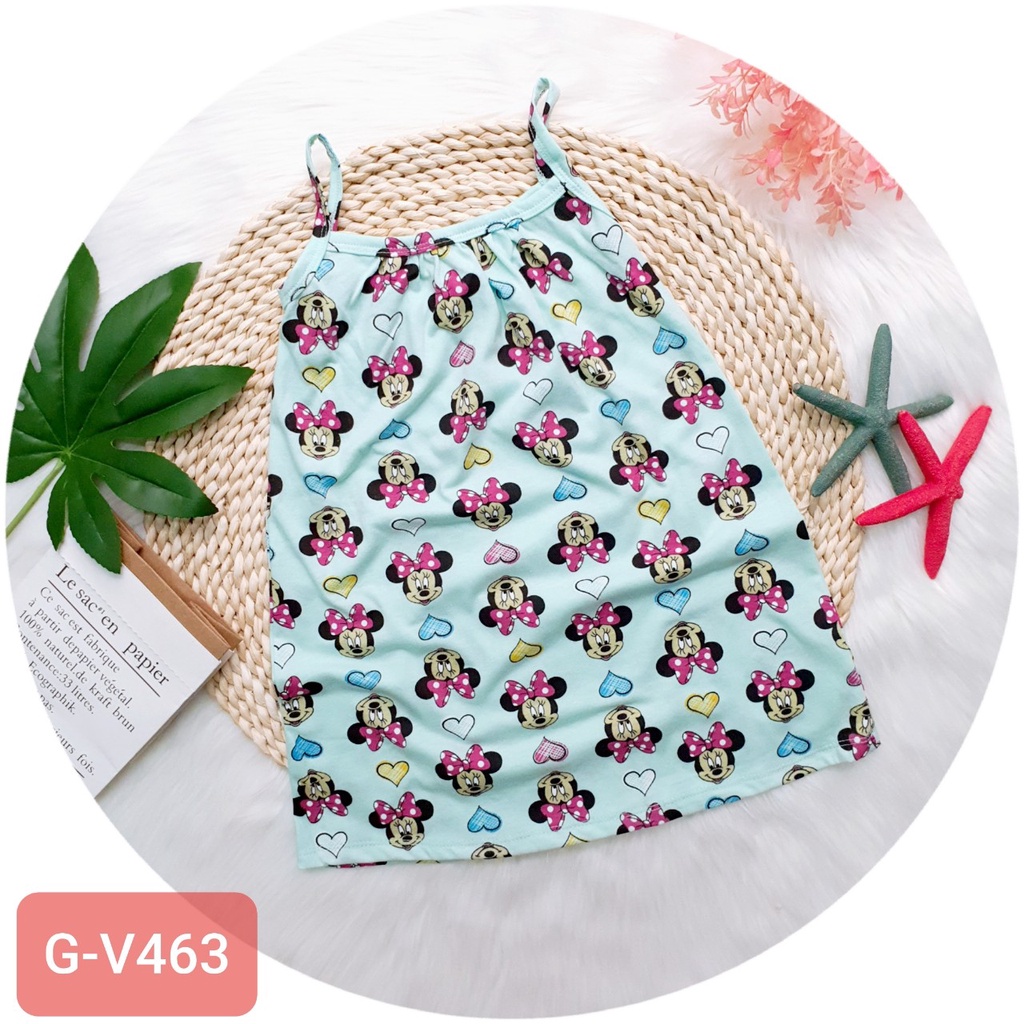 Đầm 2 dây họa tiết dễ thương cho bé