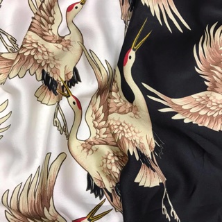 Bộ Lụa Satin Đùi Hoạ Tiết Chim Phượng