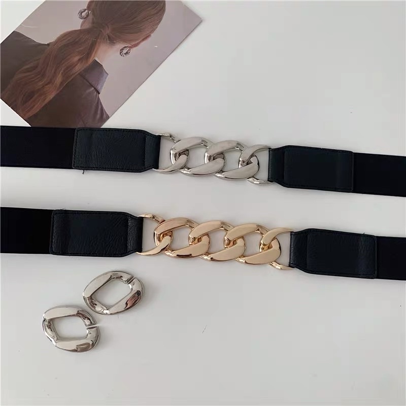 Đai váy Xích kèm dây xích võng Mặt Vàng sang chảnh ĐV014 - Thắt lưng Belt váy phối áo đầm cá tính Meo shop