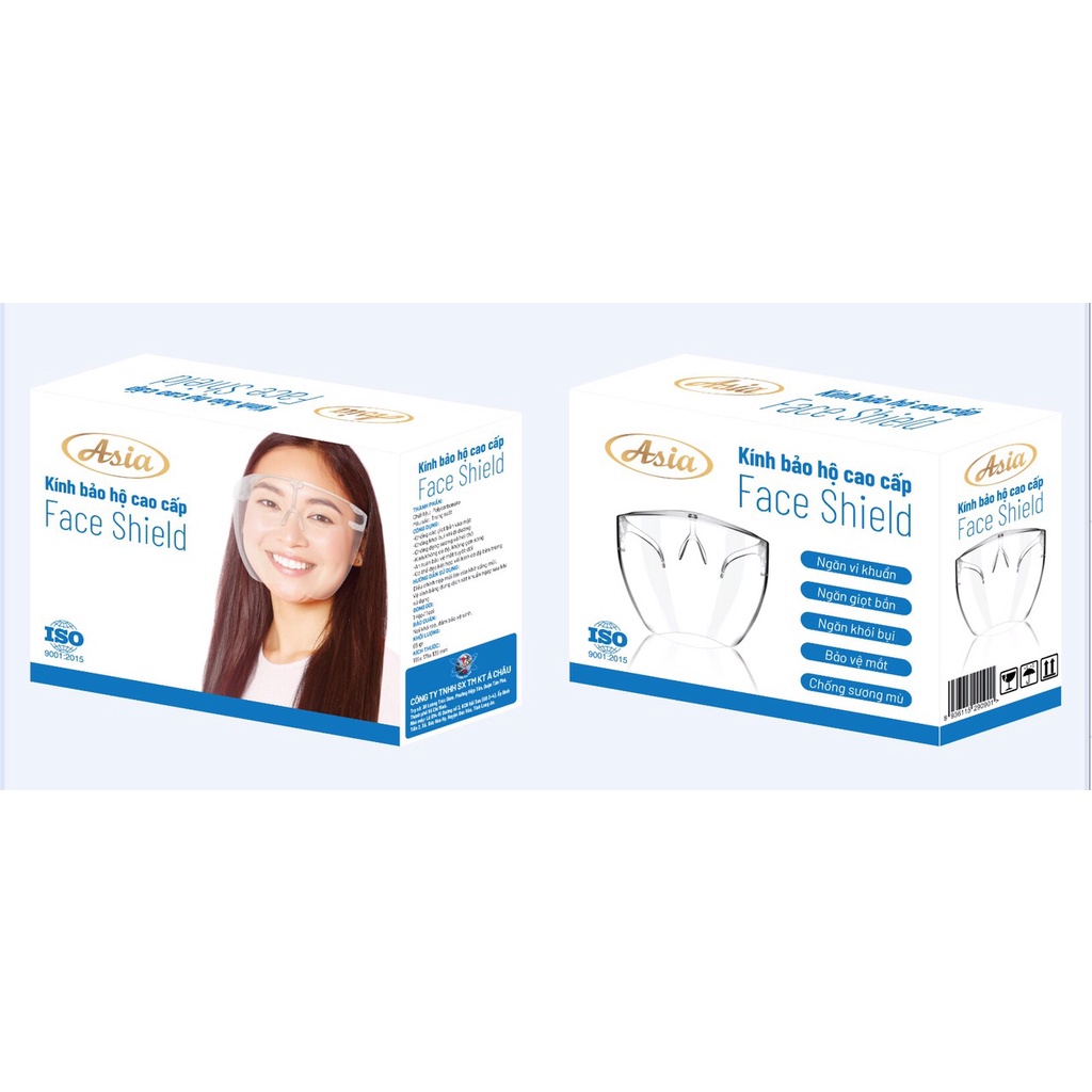 Kính bảo hộ Asia face shield chính hãng phòng chống dịch, bụi, mưa khi đi xe máy, freesize cho cả nam và nữ