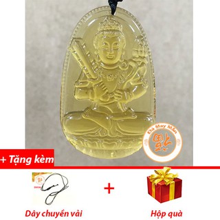Mặt Dây Chuyền Phật Bản Mệnh Hư Không Tạng Lưu Ly Vàng
