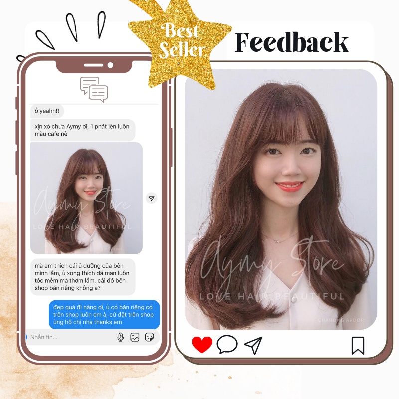 Thuốc Nhuộm Tóc NÂU CAFE | COFFEE tại nhà chính hãng không cần tẩy AYMY
