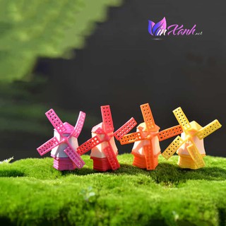 Phụ kiện cối xay gió mini trang trí tiểu cảnh, bàn học, bàn làm việc