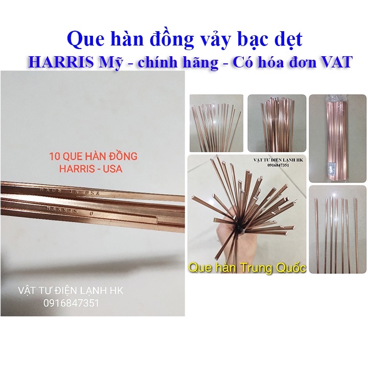 10 que hàn đồng Harris Mỹ - Qixing Trung Quốc (chọn đúng loại) - Bạc hàn vảy bạc