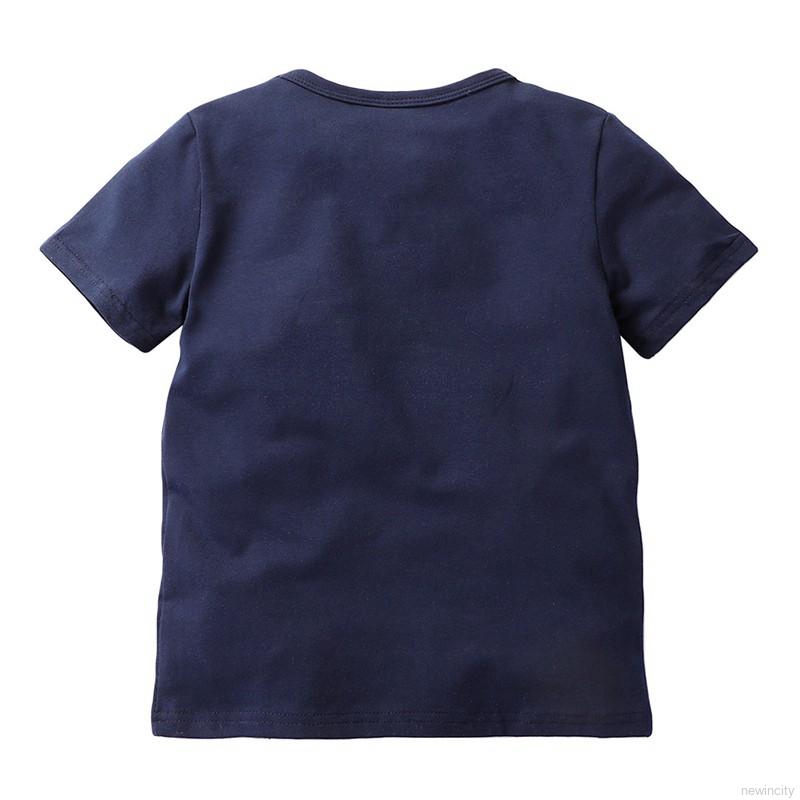 Áo thun cổ tròn tay ngắn hình khủng long cho bé trai