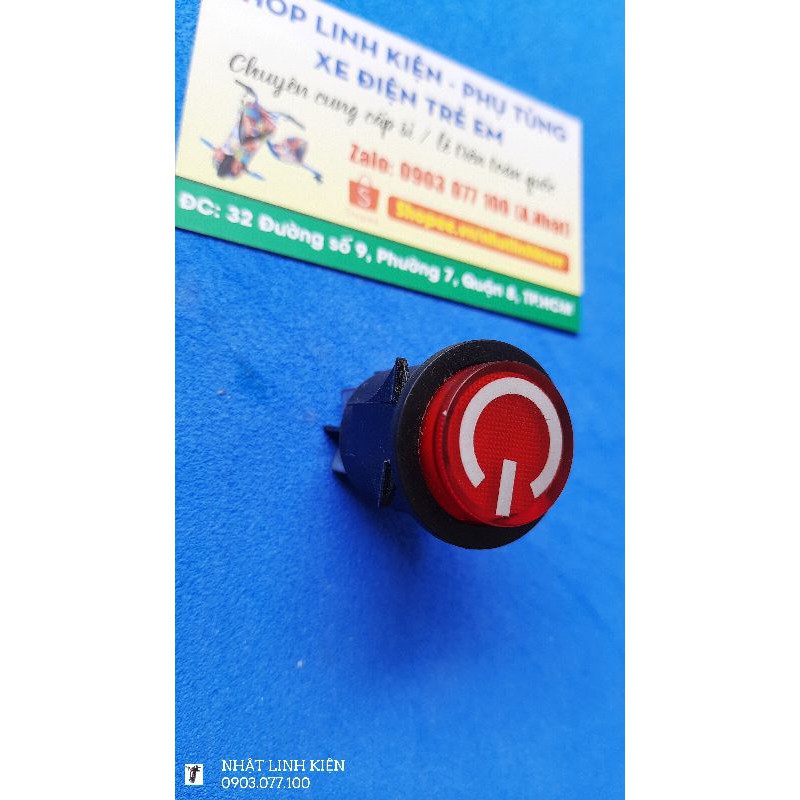 Công tắc nguồn tròn 4 chân có đèn xe điện trẻ em 6V- 12V