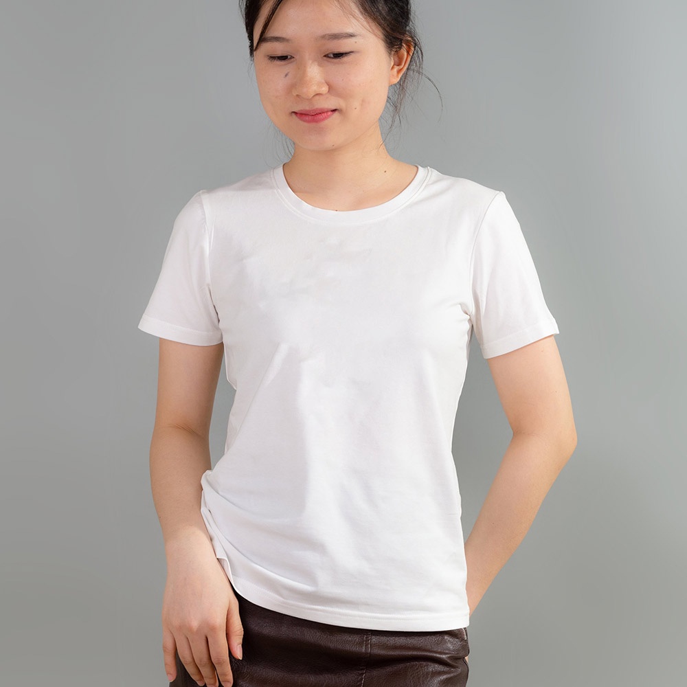 Áo thun nữ trơn cổ tròn màu xám gi TOLI, chất cotton 4 chiều mềm mịn, co dãn, form suông cơ bản [NHIỀU MÀU]