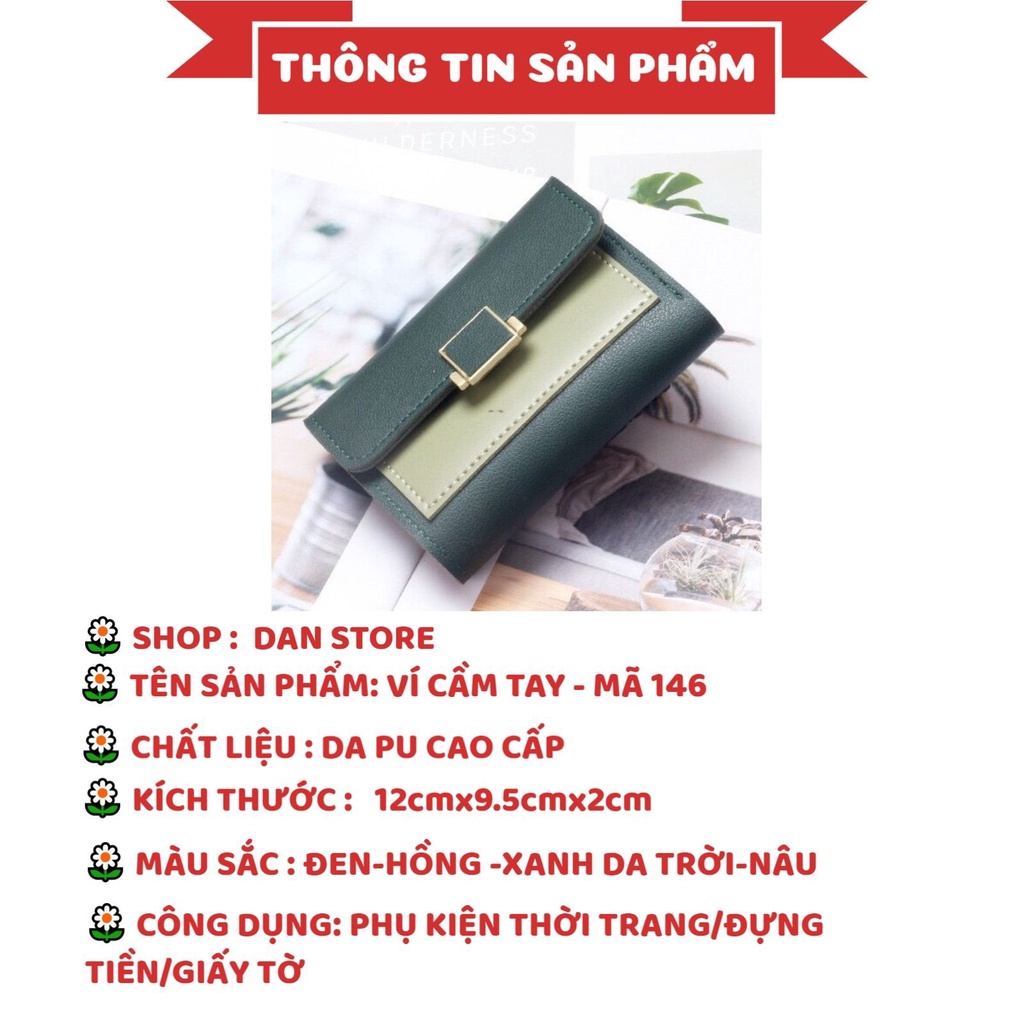 Ví Da Nữ Ví Nữ MINIVí Nữ Mini Cầm Tay Cao Cấp Nhỏ Gọn Bỏ Túi Khóa Vuông MÃ 146