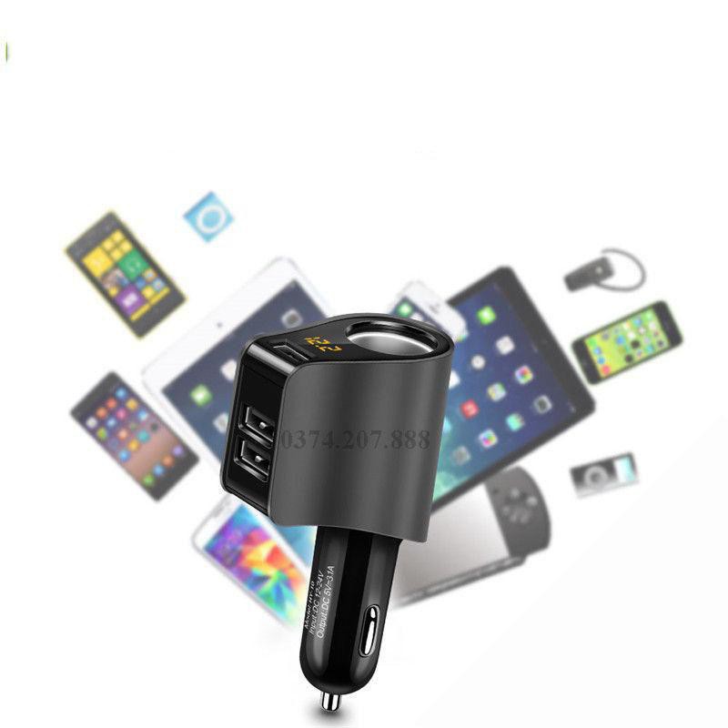 Tẩu Sạc nhanh  ô tô, xe hơi Hyundai⚡️HÀNG CHÍNH HÃNG⚡️ 1 Tẩu Tròn (3 USB Nhỏ) - Có đèn led báo điện áp