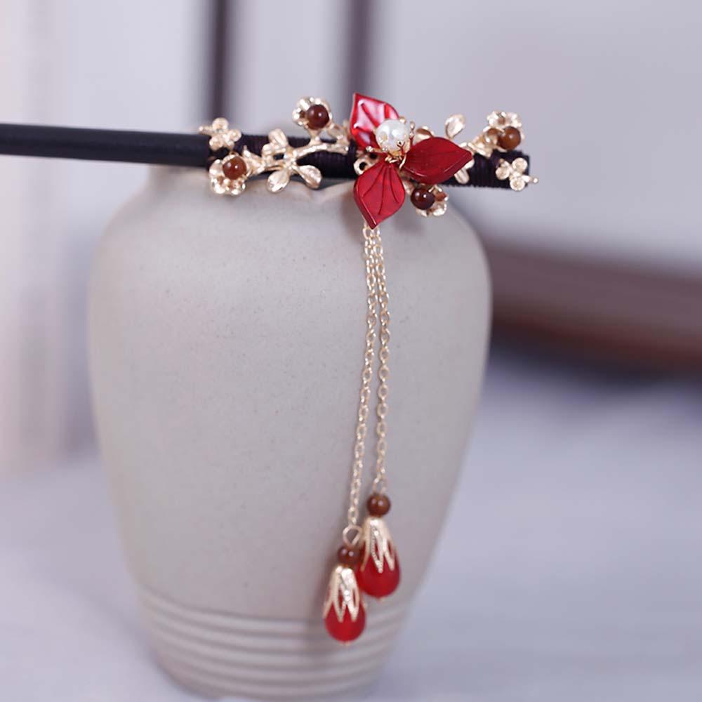 Trâm cài tóc đính hoa &amp; ngọc trai đẹp mắt cho nữ