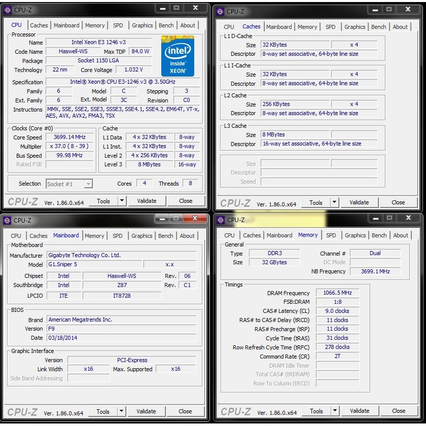 CPU Intel Xeon E3 1225v3  ~ i5 4590 , 1270v3 ~ i7 4790 socket 1150 - Hàng nhập Mỹ