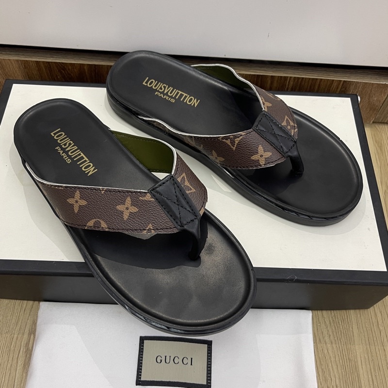 Dép tông sỏ ngón nam đế hộp tông hoa nâu mới kèm video)