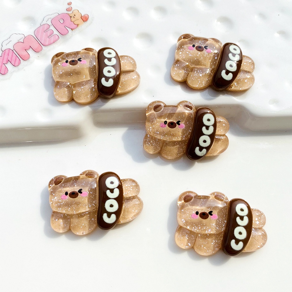 Crocs Jibbitz Crocs Charm Diy Accessories Dép Crocs Trong Suốt Hình Gấu Dễ Thương DIY Dùng Trang Trí Ốp Điện Thoại