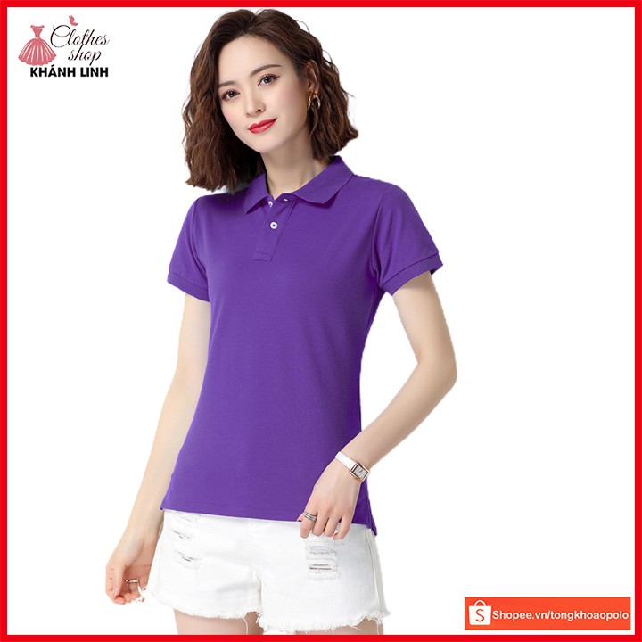 Áo polo nữ tay ngắn cổ trụ thể thao chất liệu CVC cao cấp dày dặn, thoáng mát, không nhăn xù, hàng Việt Nam xuất khẩu | BigBuy360 - bigbuy360.vn