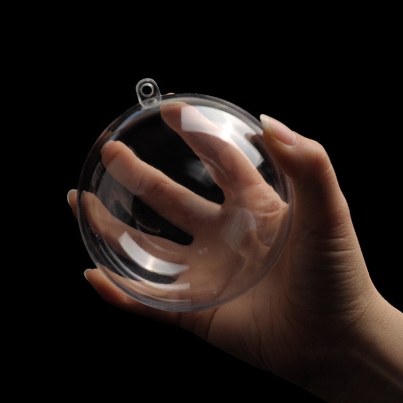 Set 5 Trái Châu Bằng Nhựa Trong Suốt Kích Thước 4 / 5 / 6 / 7 / 8 / 9 / 10cm Trang Trí Cây Thông Noel