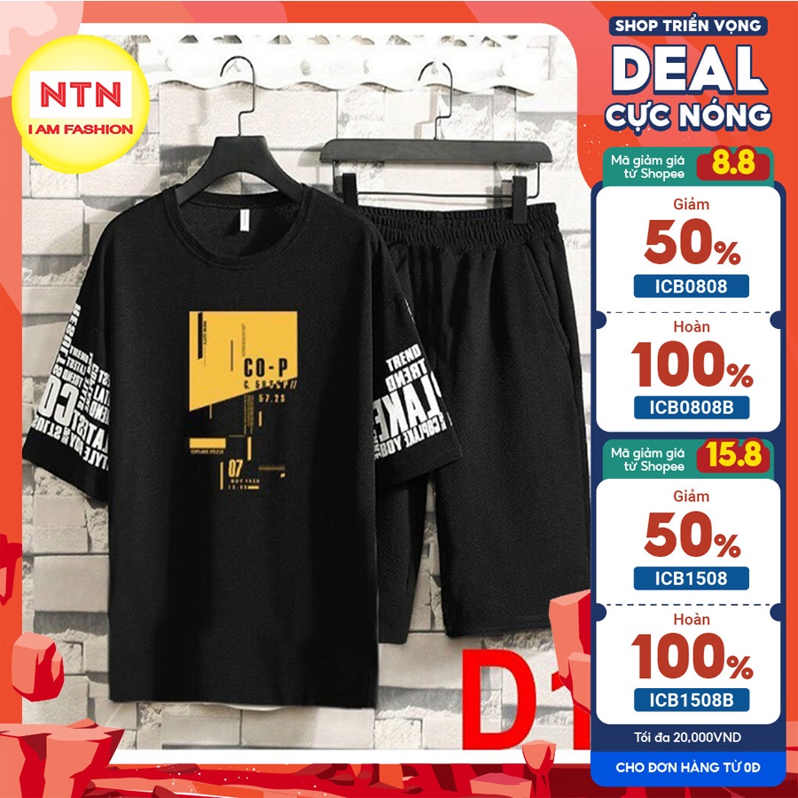 Bộ thể thao nam,bộ quần áo nam mùa hè trẻ trung năng động-Mã D1 Hàn Quốc