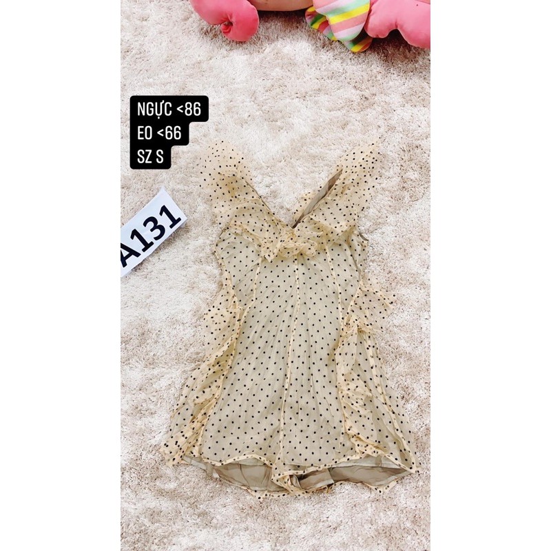 Jumpsuit voan chấm bi nền xám size S~XS.A131