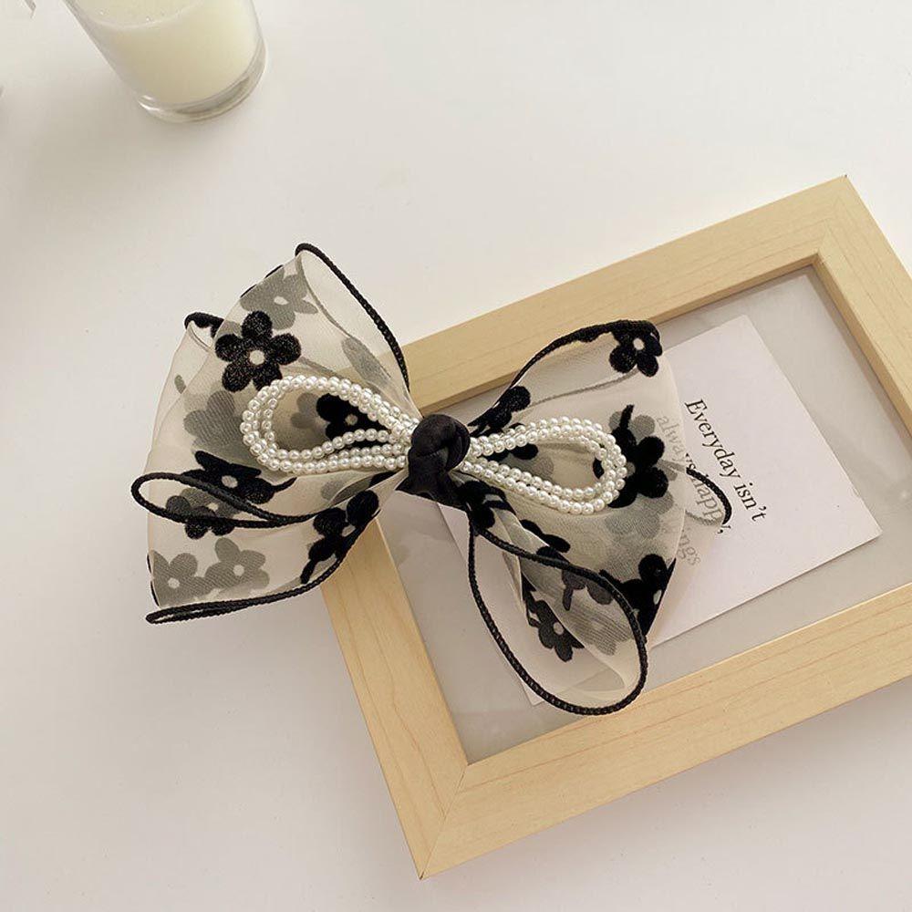 Giá Đỡ Buộc Tóc Đuôi Ngựa Bằng Vải Organza Họa Tiết Hoa Phong Cách Hàn Quốc Thanh Lịch