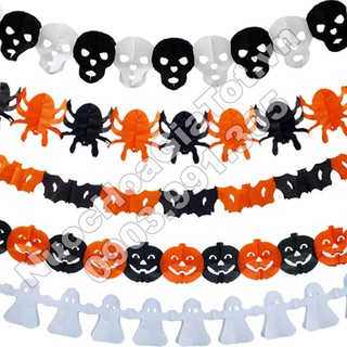 Phụ kiện Dây Treo Trang Trí Halloween Hình Bí Ngô, Dơi, Đầu Lâu