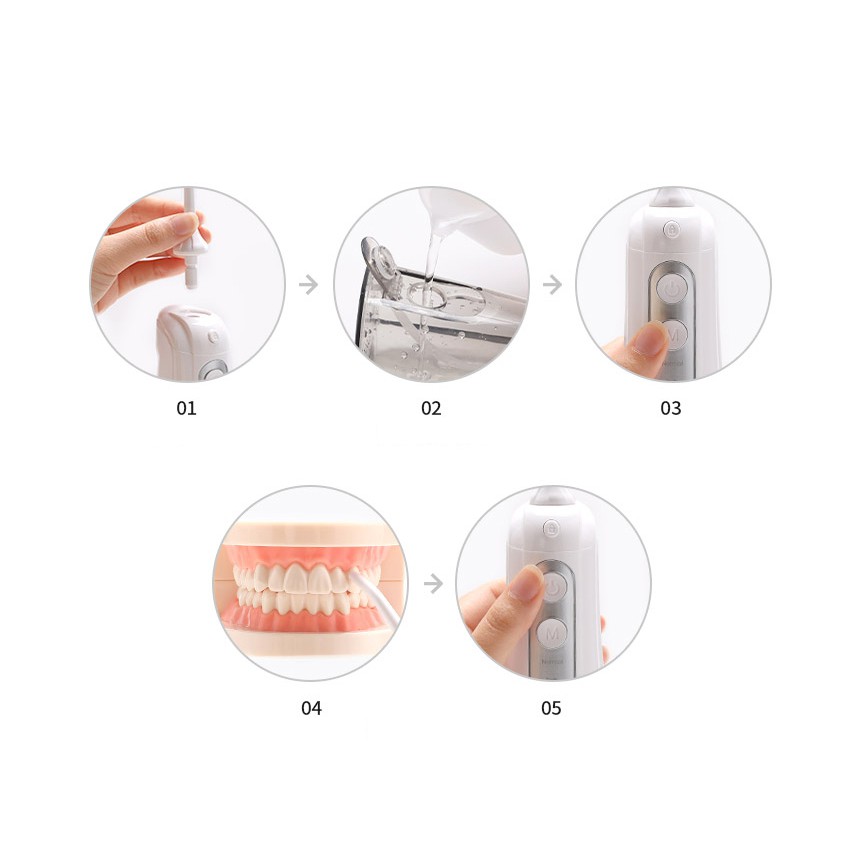 Máy Tăm Nước Cầm Tay Aquapulse A800 Chế Độ DIY Mode, 4 Đầu Tăm, Bình Nước 300ml