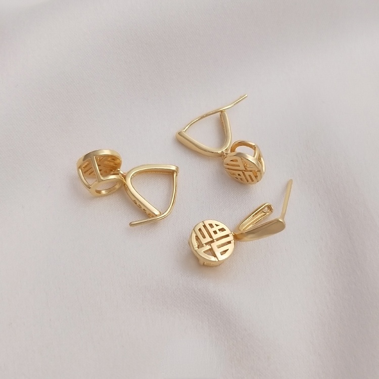 Khóa Cài Đồng 14K Màu Sắc Bắt Mắt Dùng Làm Mặt Dây Chuyền Đồng