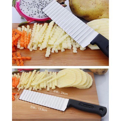 Dao lượn sóng cắt thái rau củ quả, trái cây, thịt cho bé ăn dặm Inox 304 không gỉ