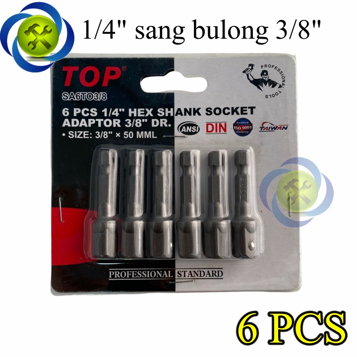 Đầu chuyển 1/4 sang bulong 3/8 TOP SA6TO3/8 (6 cây/vỉ)