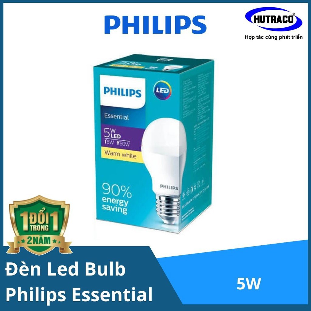 RẺ VÔ ĐỊCH, Cam kết hàng chuẩn và chất lượng, Bóng đèn Led Bulb Philips 5W E27 6500K 230V A60