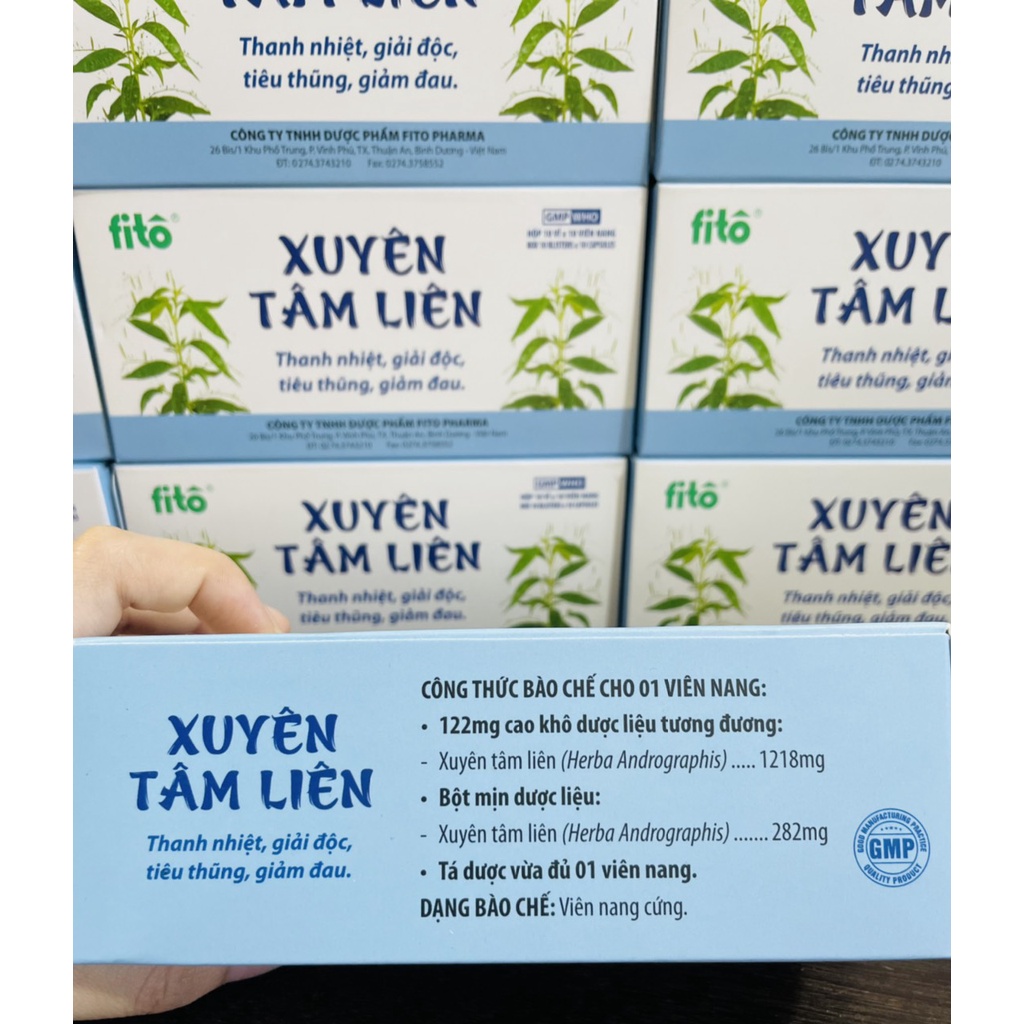 Viên uống Xuyên Tâm Liên FITO hộp 100 viên, giảm ho, đau rát họng, khan tiếng, long đờm - OriDrugs