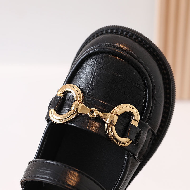 Giày Da Mềm Màu Trơn Chống Trượt Cho Bé Gái Size 26-37