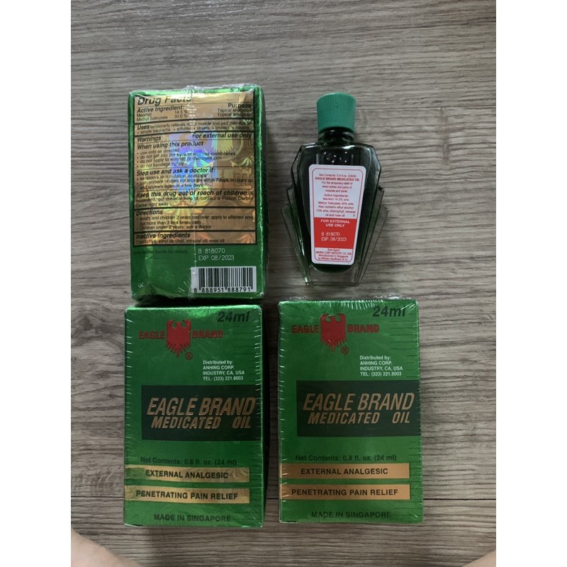 [Hàng Mỹ] Dầu xanh con ó Eagle Brand Medicated Oil 24ml