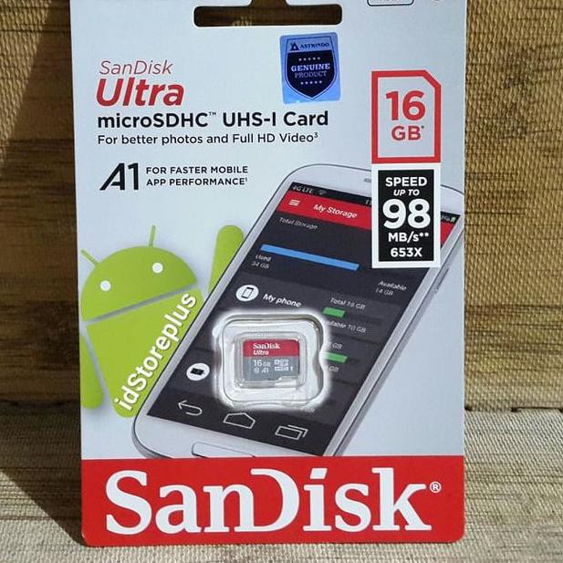 Thẻ Nhớ Sandisk Ultra Microsdhc Uhs-I Class 10 16gb 98mbps