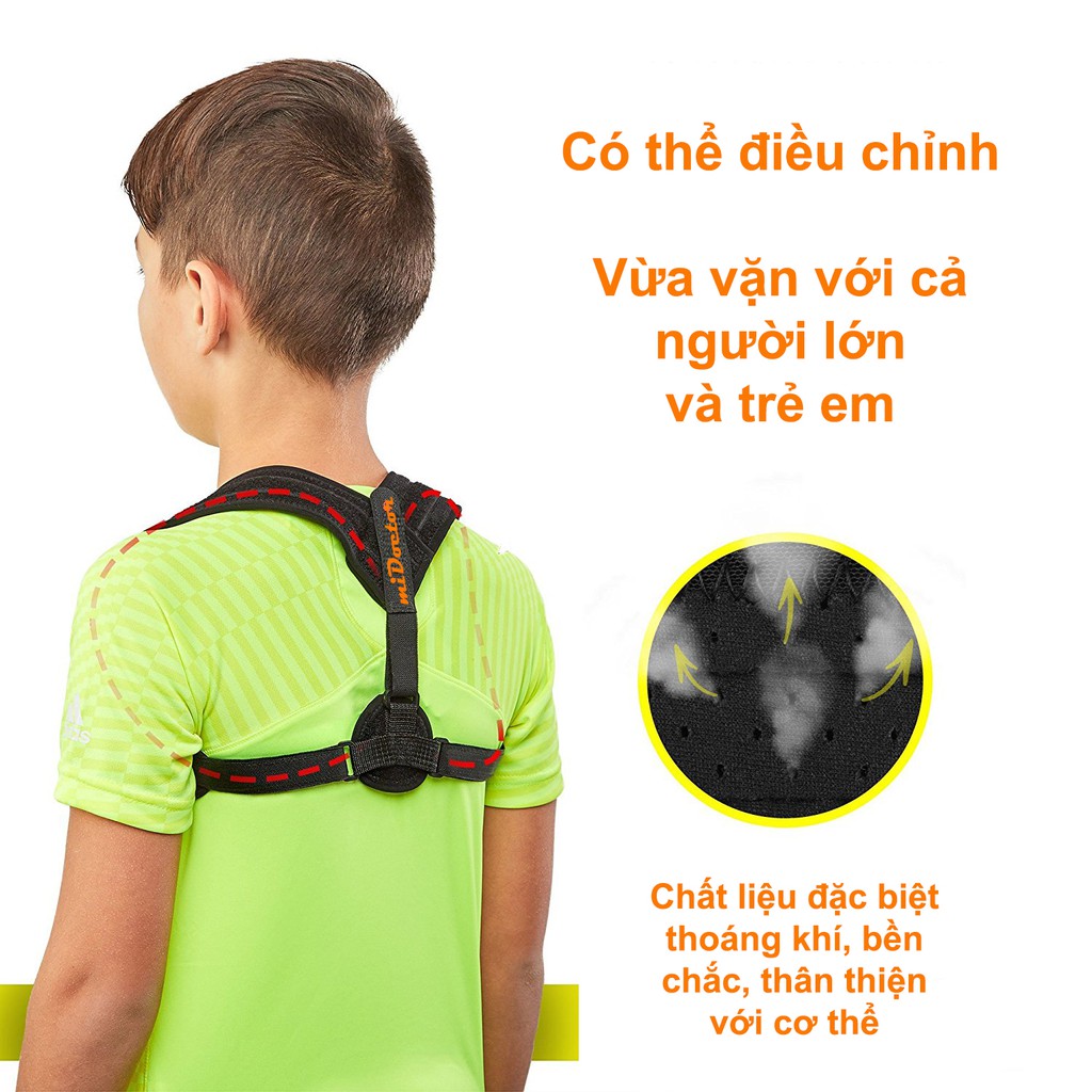 Đai lưng chống gù dành cho trẻ em - CHÍNH HÃNG miDotor - Bảo hành 6 tháng (đứt, rách)
