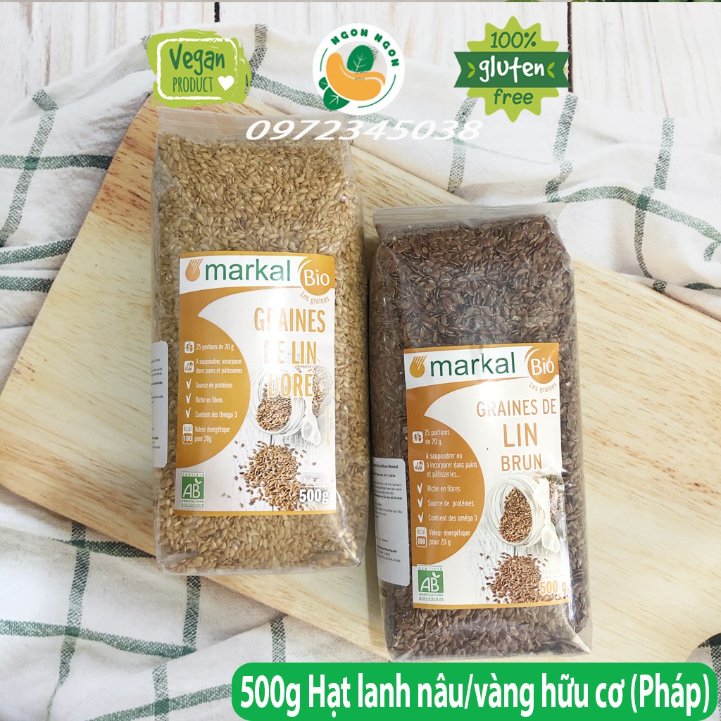(Organic) Hạt lanh nâu/vàng hữu cơ Markal 500g | BigBuy360 - bigbuy360.vn