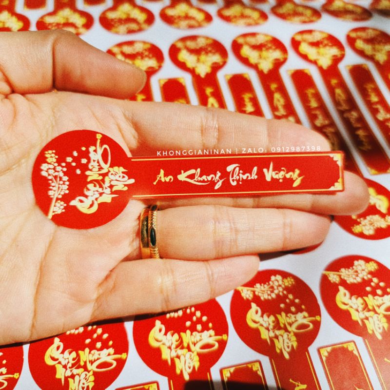 90 TEM TẾT -GIẤY NIÊM PHONG HỘP - “ AN KHANG THỊNH VƯỢNG” by Meanche