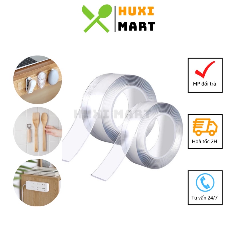 Băng Dính Nano 2 Mặt Dài 3m Siêu Dính