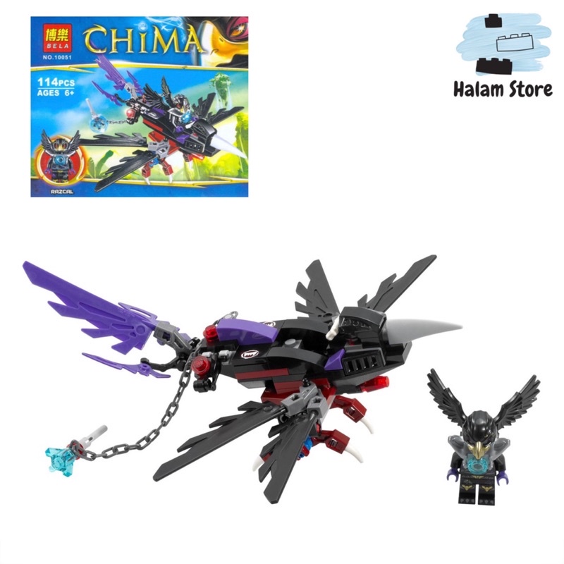 Đồ chơi xếp hình Bela 10051 70000 - Mô hình Lego Chima Xe chiến đấu quạ