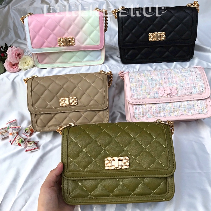 Túi  Chần Trám Khoá Xoay Kim Loại Tết Sẵn Năm Màu