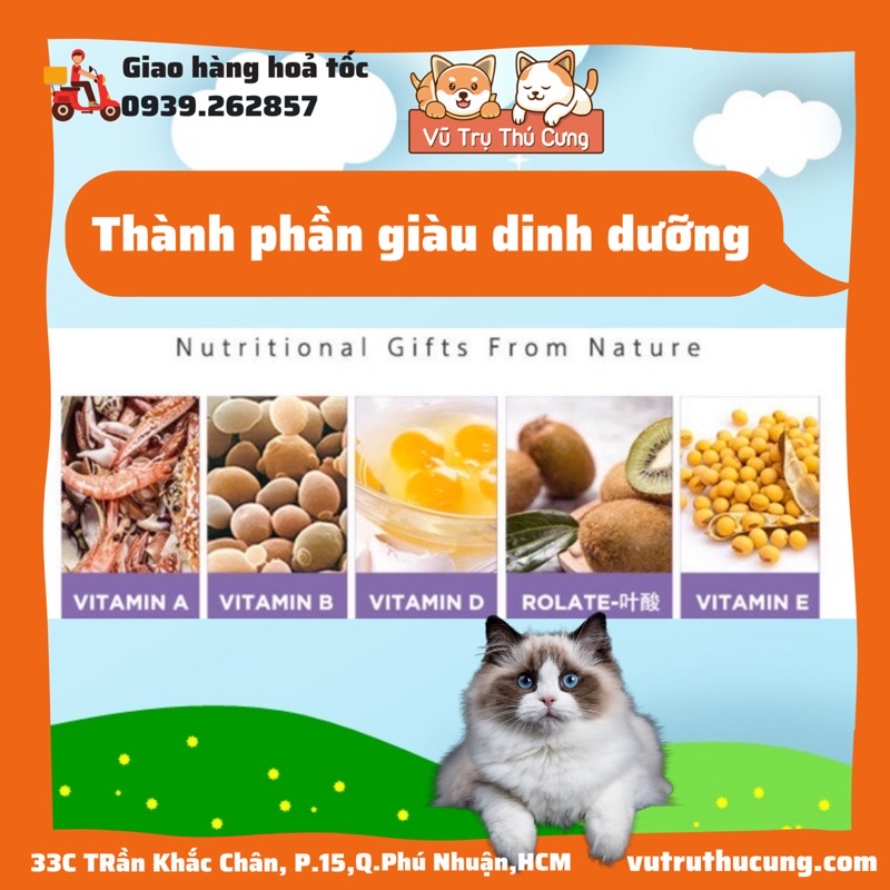 Vitamin cho Mèo Nourse 11, cho Mèo biếng ăn, dinh dưỡng cho Mèo