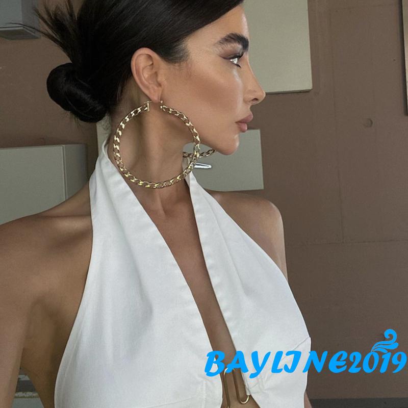 Bay-female Áo Croptop Hai Dây Màu Trơn Hở Lưng Mùa Hè Size S / M / L