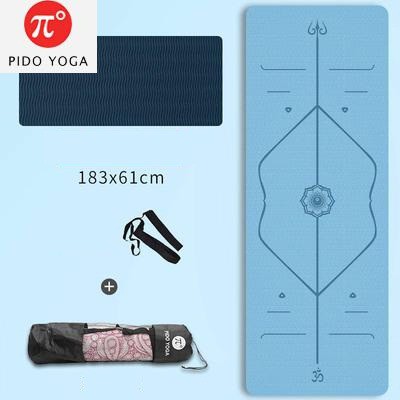 Thảm tập Yoga Định tuyến chất liệu TPE 6mm PIDO – Tặng kèm túi đựng và dây buộc