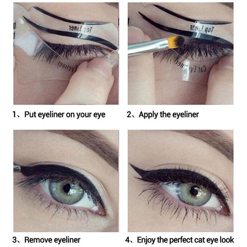 [Hàng mới về] Bộ 2/10 cái khuôn trang điểm kẻ mắt lông mày 10mk chuyên dụng